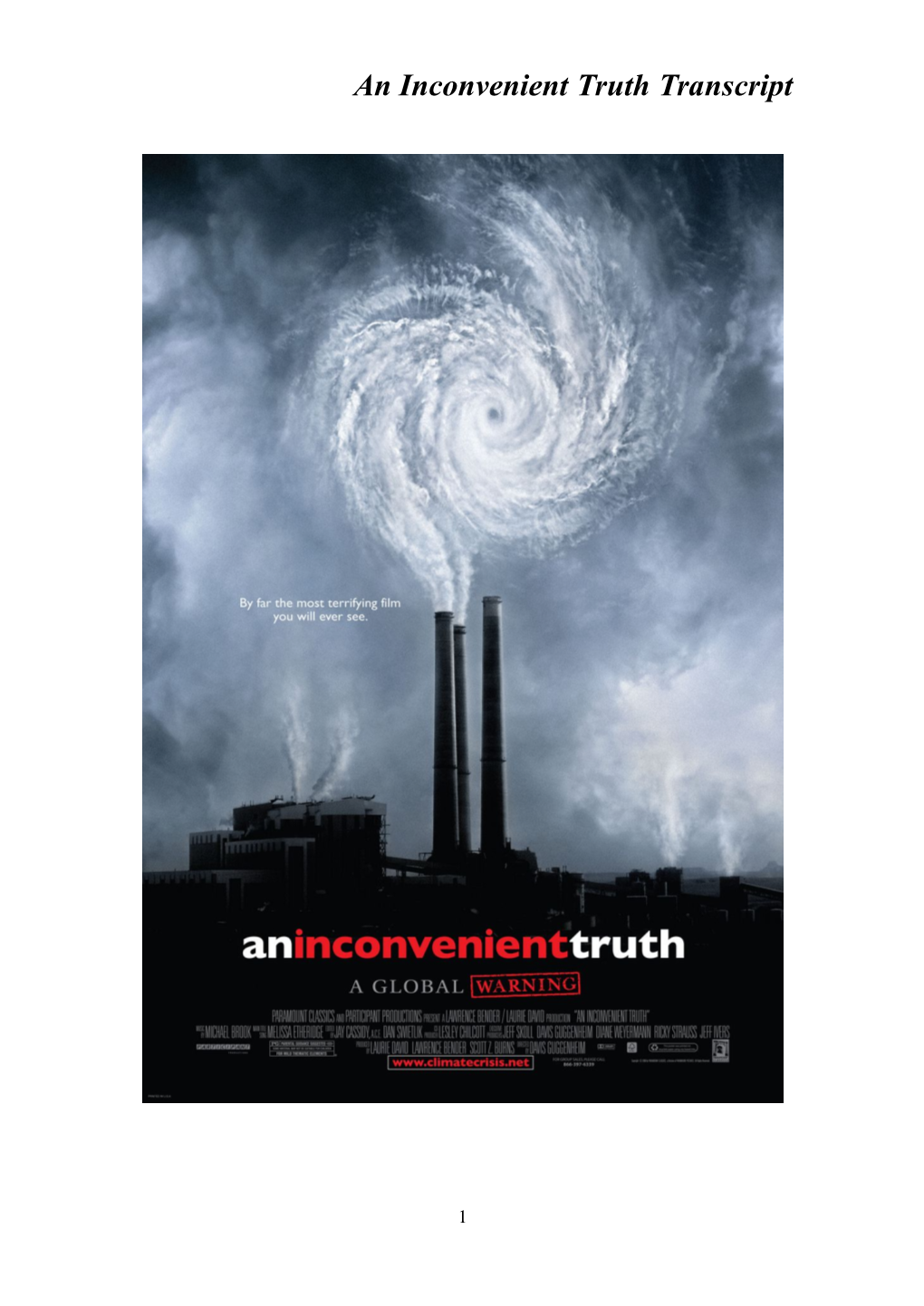 An Inconvenient Truth Transcript