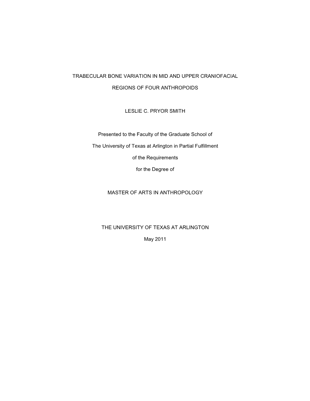 Trabecular Bone Variation in Mid and Upper Craniofacial