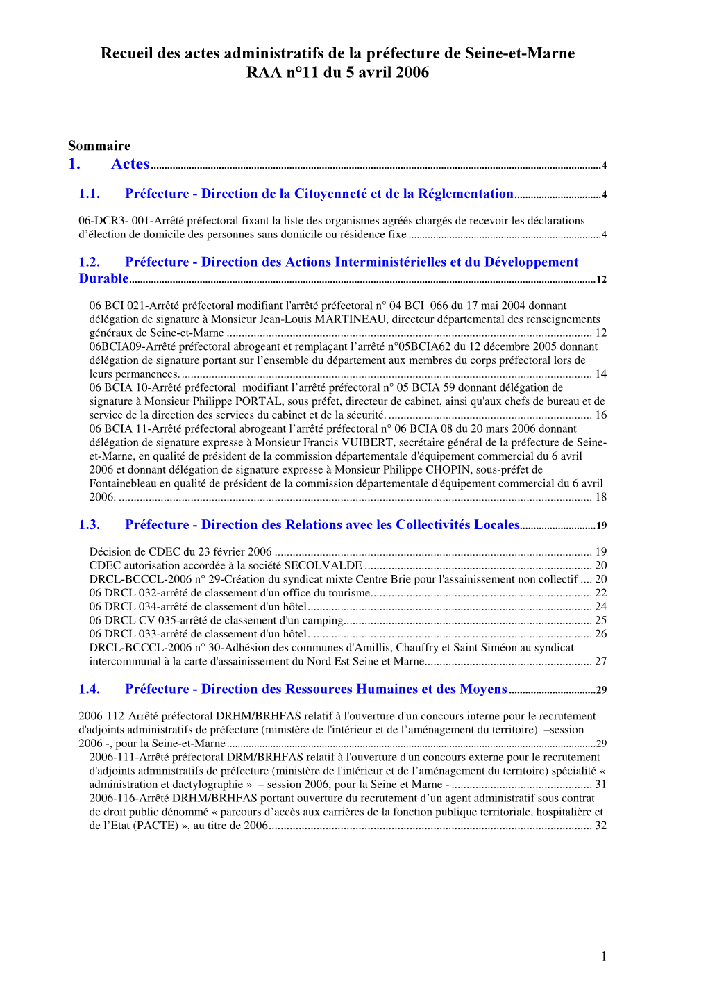 Recueil Des Actes Administratifs De La Préfecture De Seine Et Marne RAA