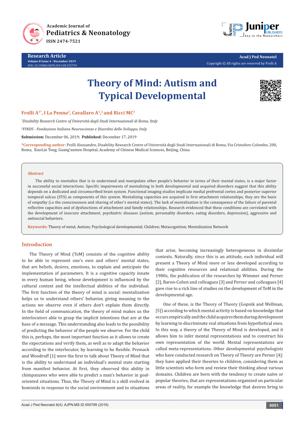 Autism and Typical Developmental
