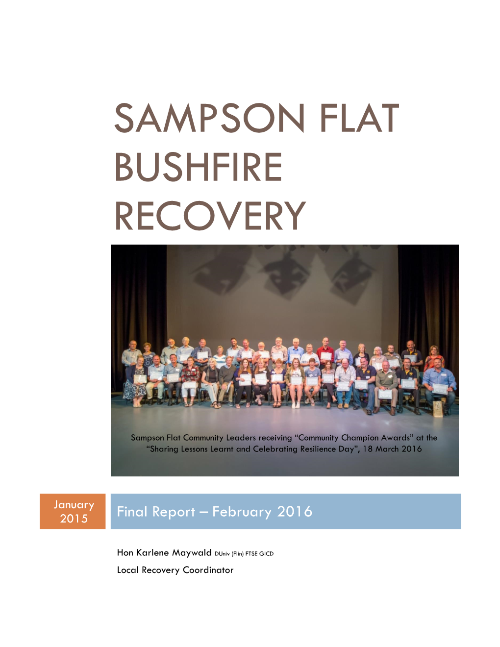 Sampson Flat Bushfire Recovery