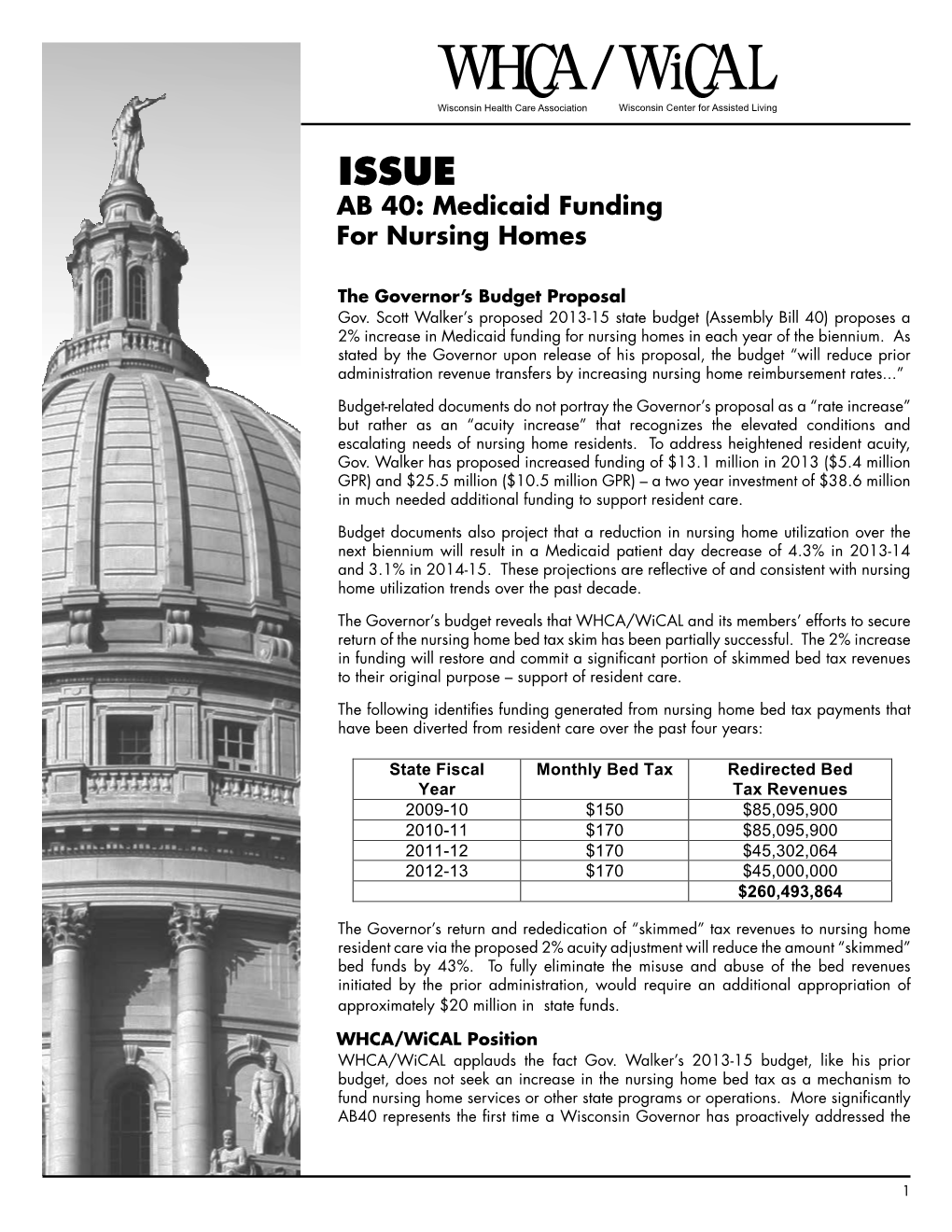 Medicaid Funding for Nursing Homes in Each Year of the Biennium