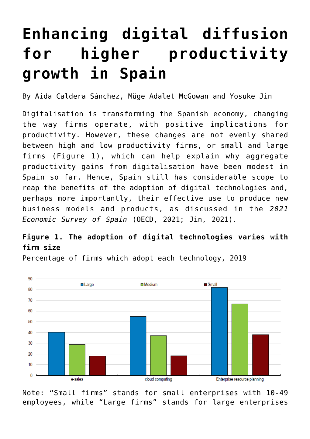 Enhancing Digital Diffusion for Higher Productivity Growth in Spain,Spain