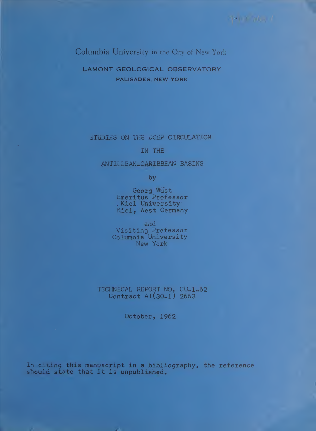 Studies on the Deep Circulation in the Antillean-Caribbean Basins