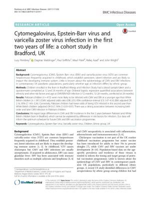 Cytomegalovirus, Epstein-Barr Virus and Varicella Zoster Virus Infection in the First Two Years of Life