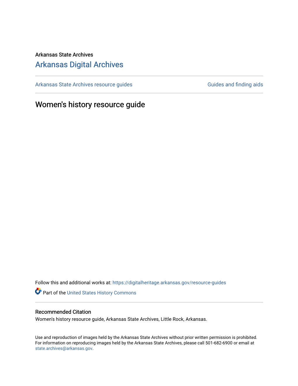 Women's History Resource Guide