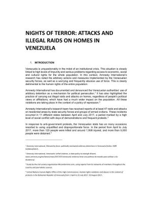 Attacks and Illegal Raids on Homes in Venezuela