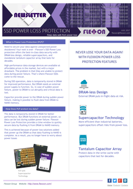 With Flexxon Power Loss Protection Features Dram