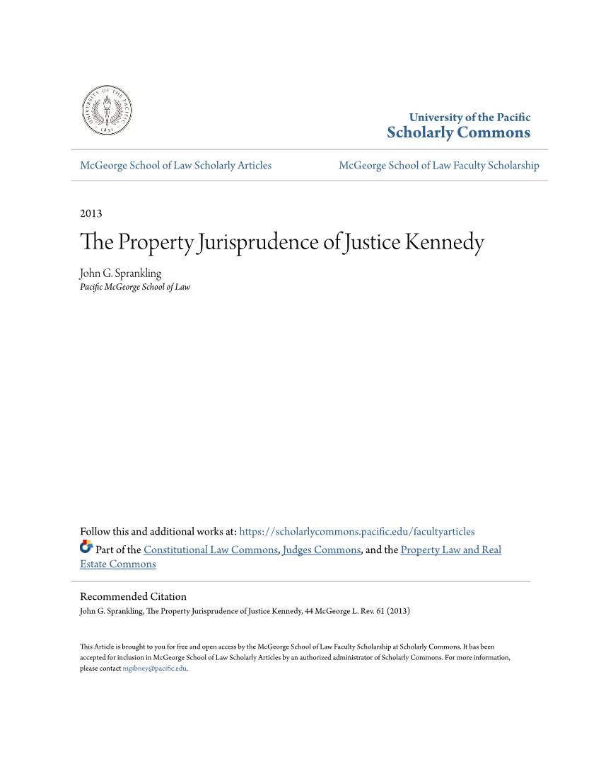 The Property Jurisprudence of Justice Kennedy