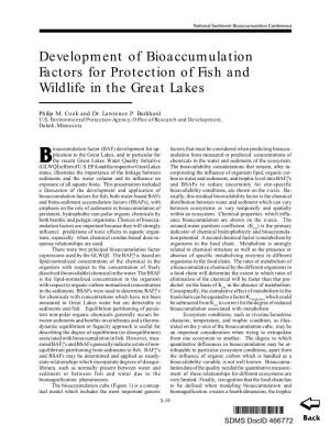 Development of Bioaccumulation Factors for Protection of Fish and Wildlife in the Great Lakes