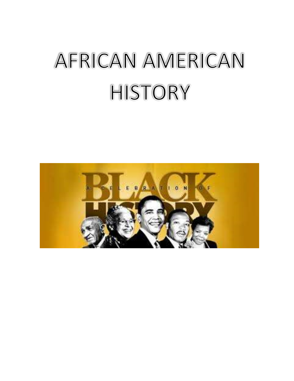 Black History Instructional Resource Packet