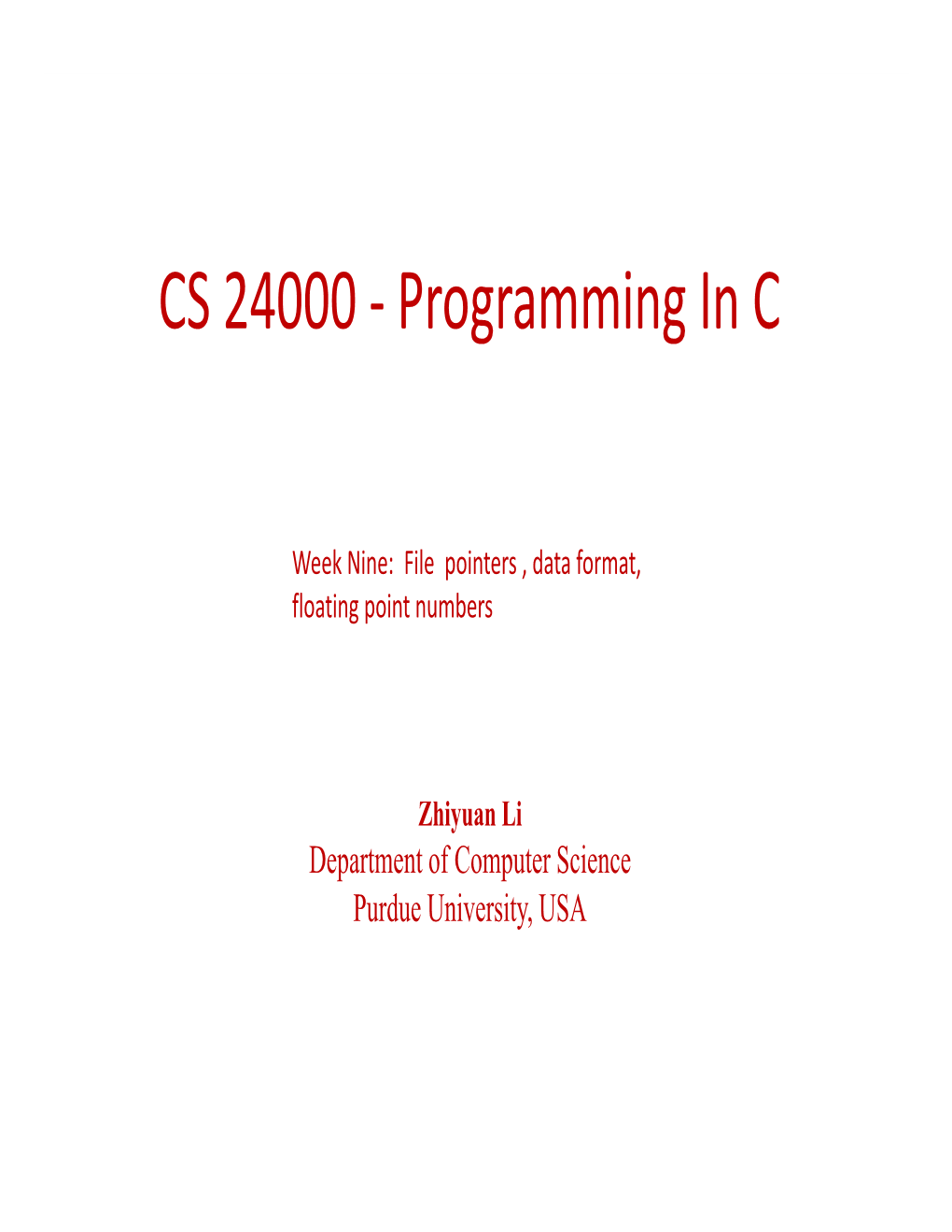 Programming in C