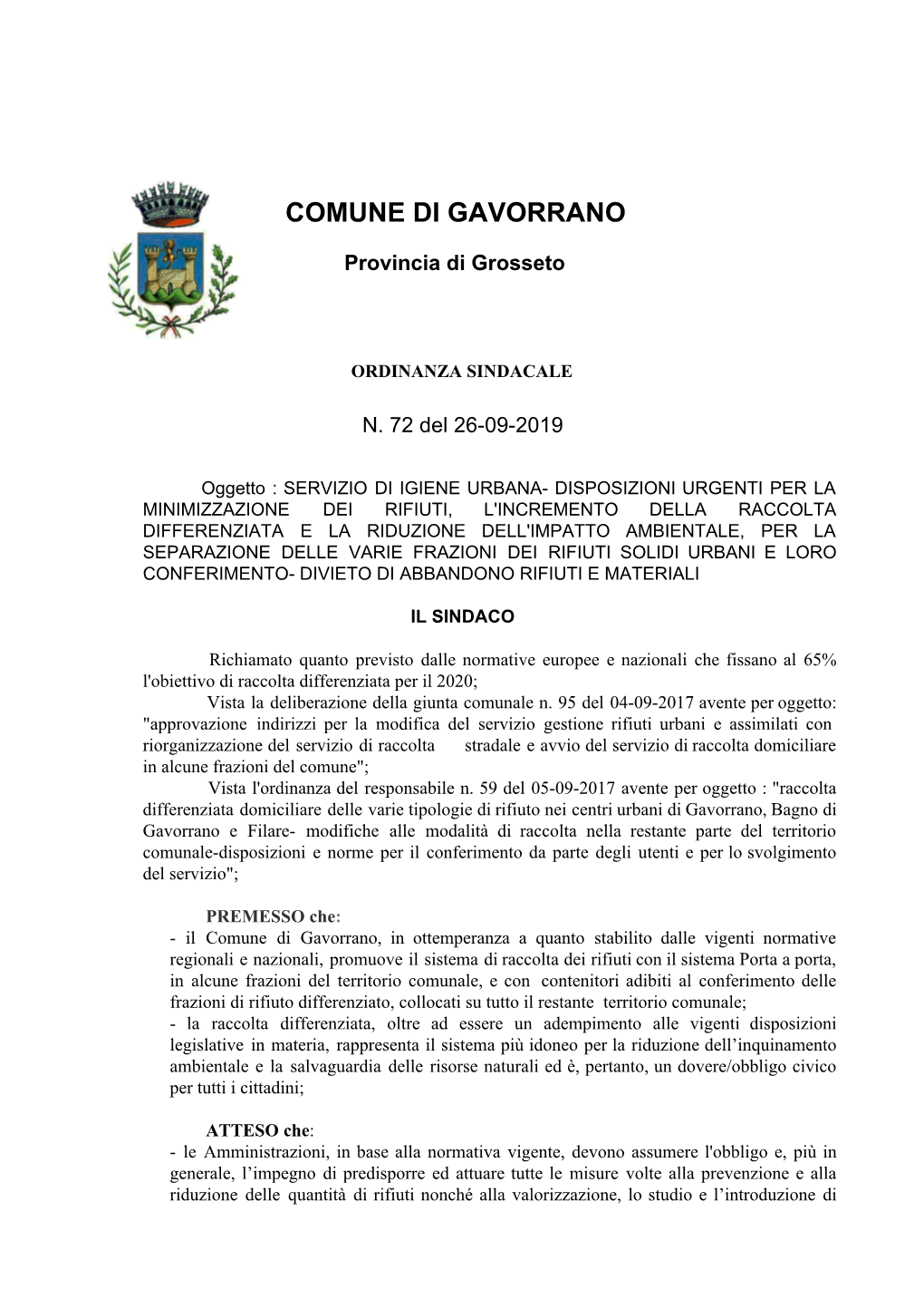 Comune Di Gavorrano