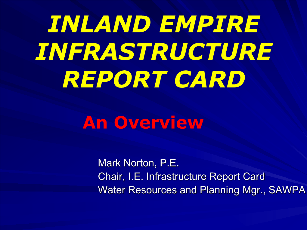 Inland Empire Infrastructure Report Card