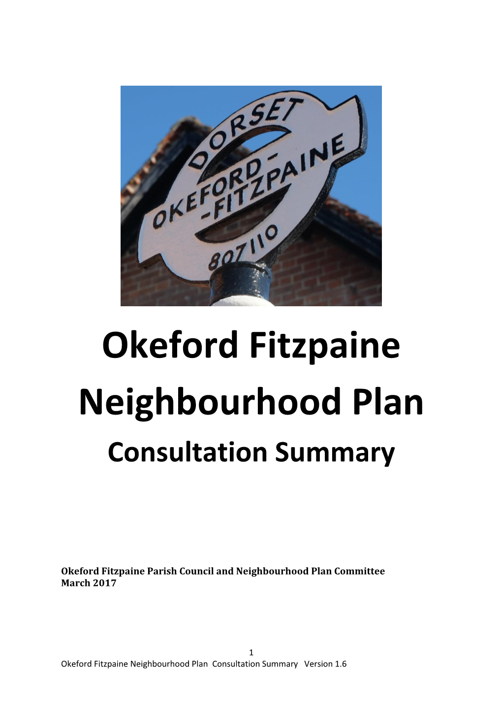 Okeford Fitzpaine Neighbourhood Plan Consultation Summary