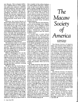 Macaw Society America