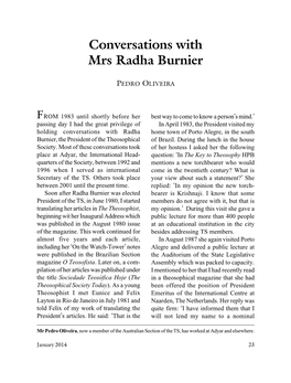 Conversations with Radha Burnier