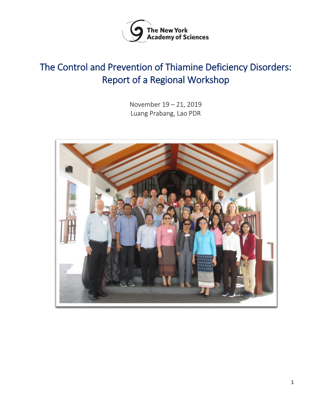 The Control and Prevention of Thiamine Deficiency Disorders: Report of a Regional Workshop