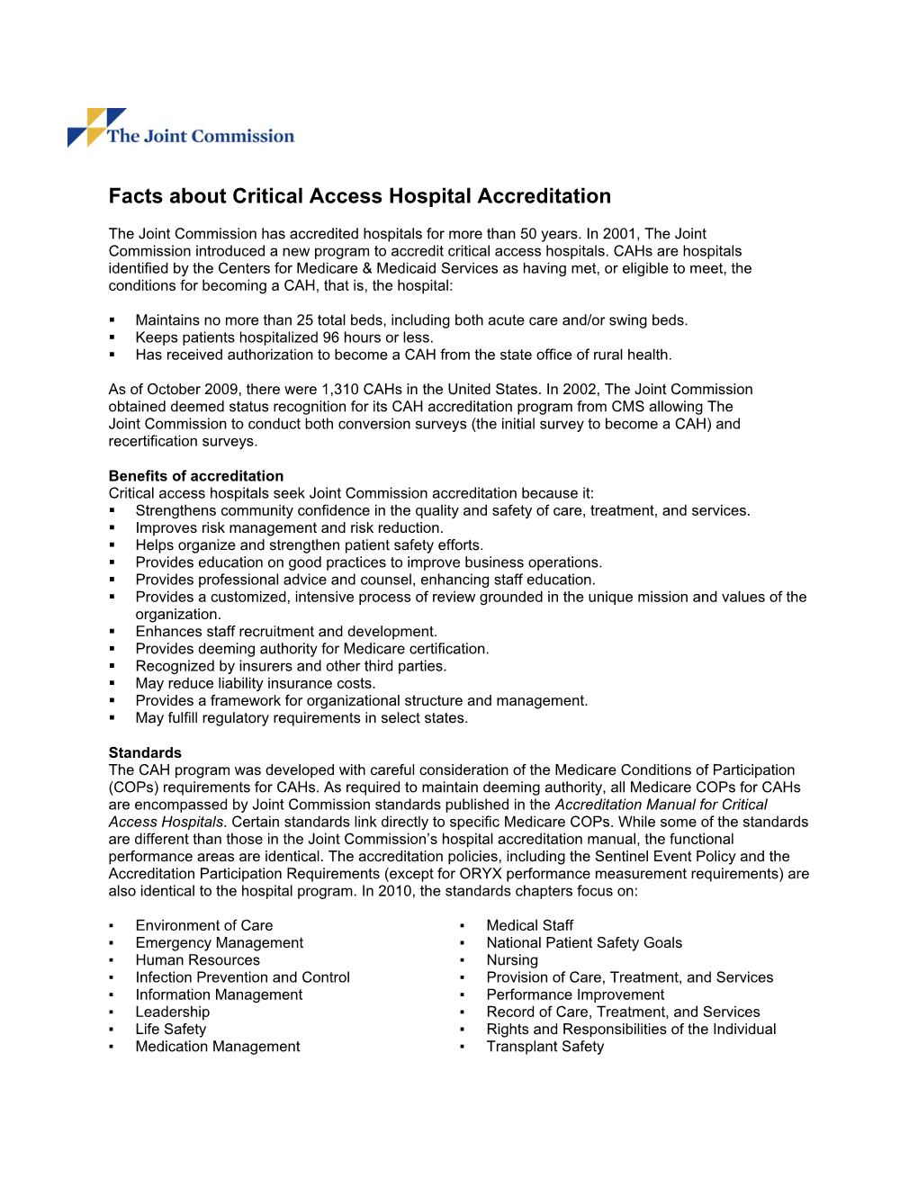 Facts About Critical Access Hospital Accreditation