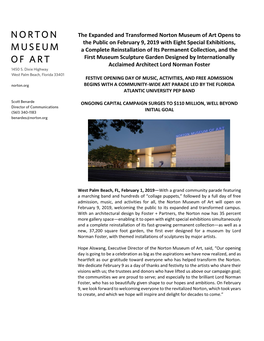 The Expanded and Transformed Norton Museum of Art Opens to The