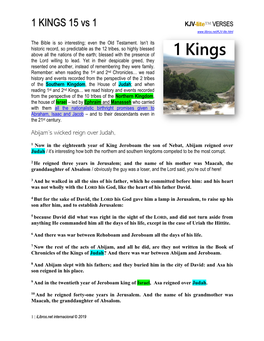 1 KINGS 15 Vs 1 KJV-Lite™ VERSES