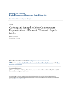 Contemporary Representations of Domestic Workers in Popular Media Ashley Mcfarland Kennesaw State University