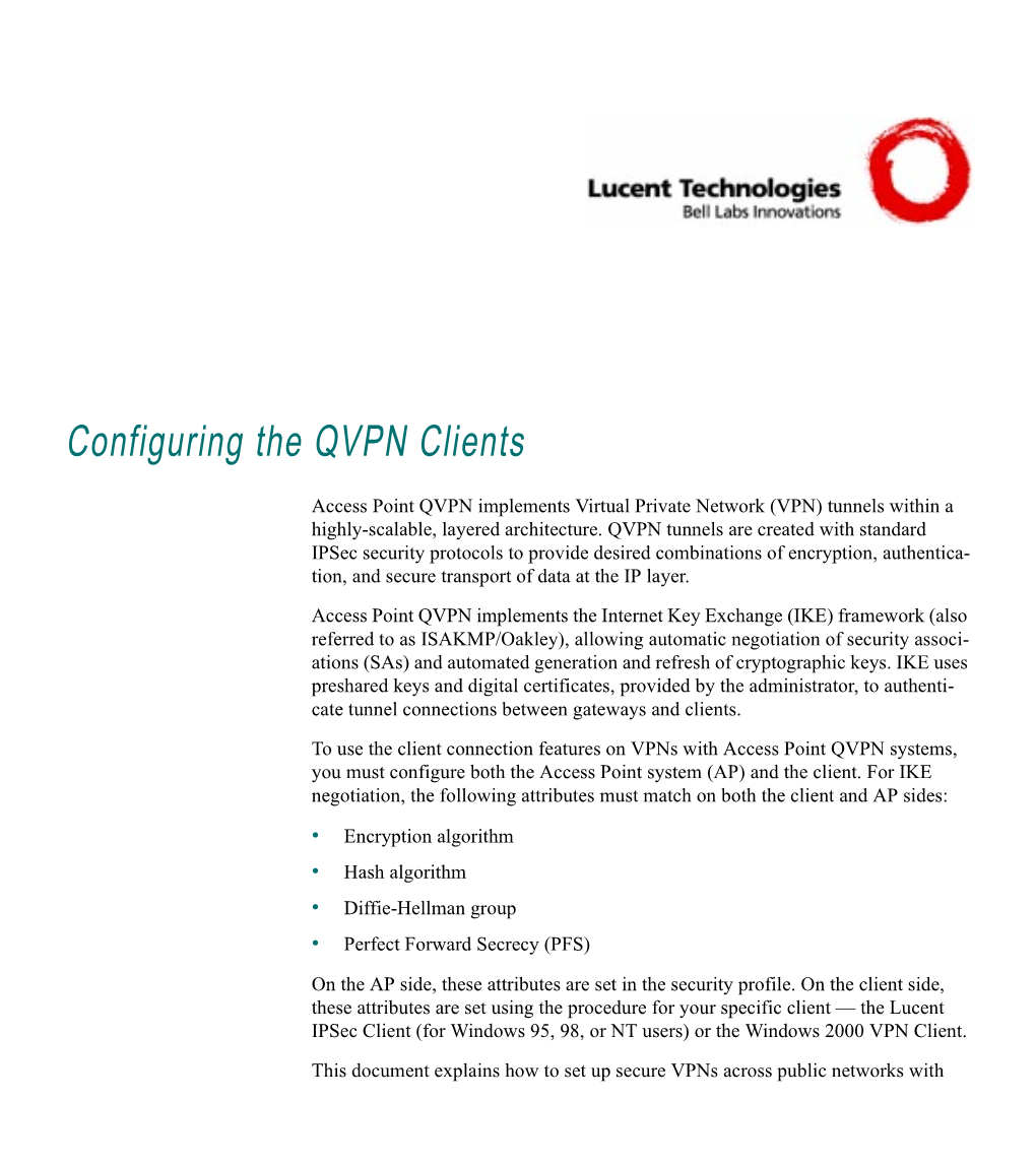 Configuring the QVPN Clients