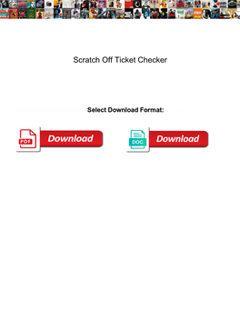 Scratch Off Ticket Checker