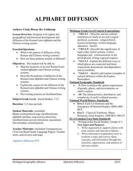 Alphabet Diffusion Lesson Plan