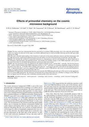 Effects of Primordial Chemistry on the Cosmic Microwave Background
