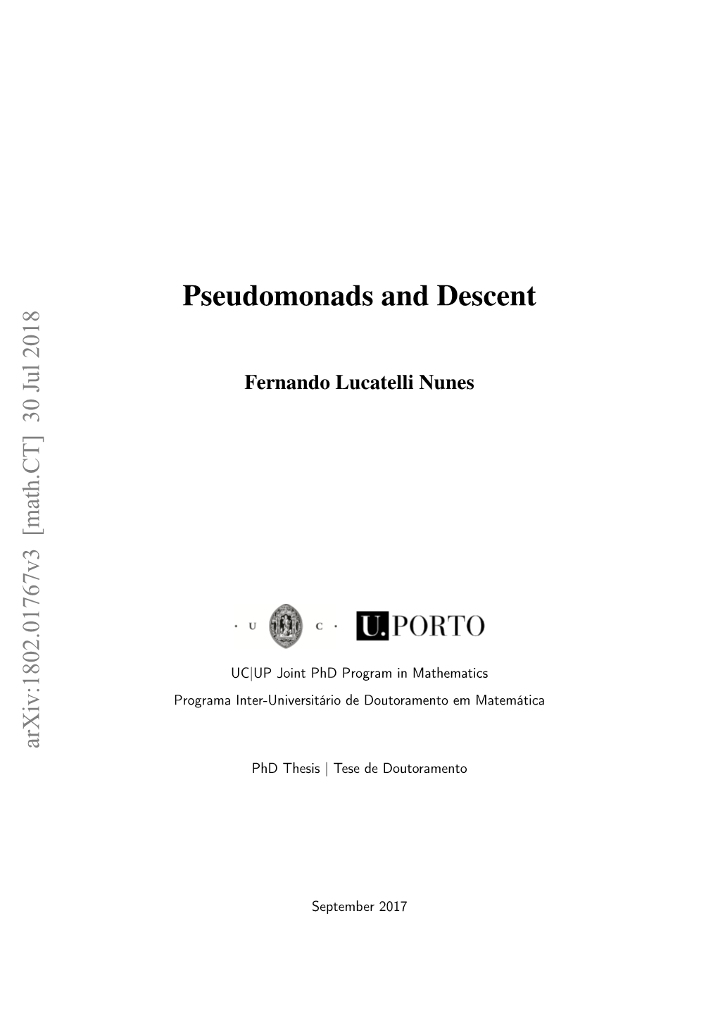 Pseudomonads and Descent
