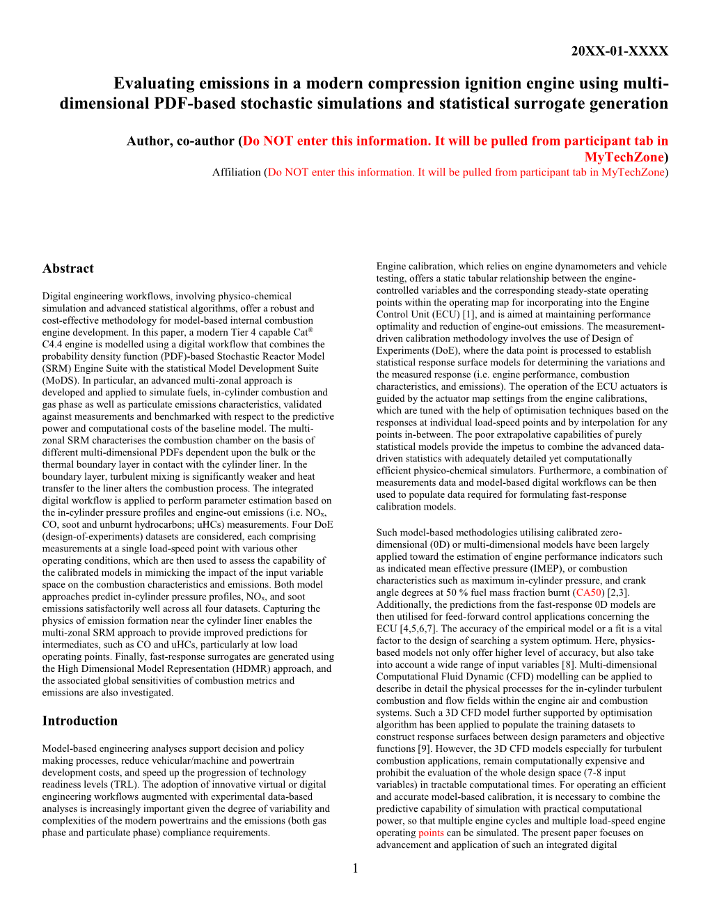 Evaluating Emissions in a Modern Compression Ignition Engine Using Multi- Dimensional PDF-Based Stochastic Simulations and Statistical Surrogate Generation