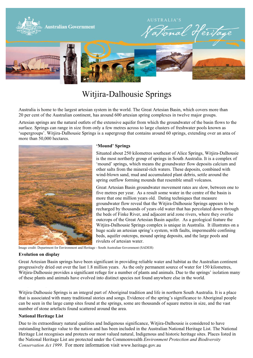 Witjira-Dalhousie Springs