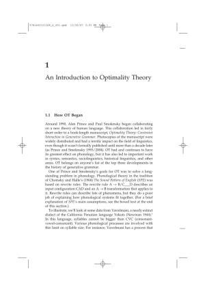 An Introduction to Optimality Theory