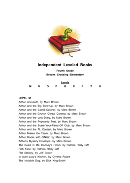 Independent Leveled Books Fourth Grade Brooks Crossing Elementary