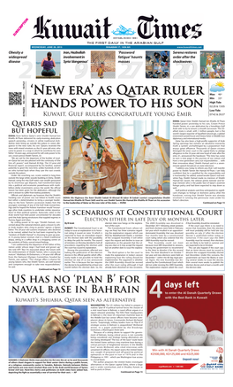 AS Qatar RULER Hands Power to His