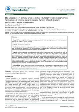 The Efficacy of N-Butyl-2 Cyanoacrylate (Histoacryl) For