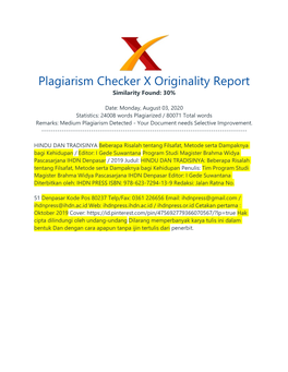 Plagiarism Checker X Originality Report Similarity Found: 30%