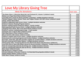 Love My Library Giving Tree
