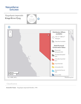 Pyrgulopsis Imperialis G1 Kings River Pyrg Critically Imperiled