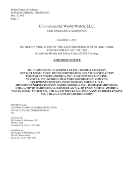 Environmental World Watch, LLC. LOS ANGELES, CALIFORNIA