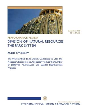 Performance Review Division of Natural Resources the Park System