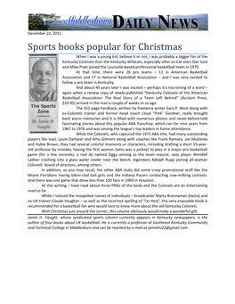 Sports Books Popular for Christmas