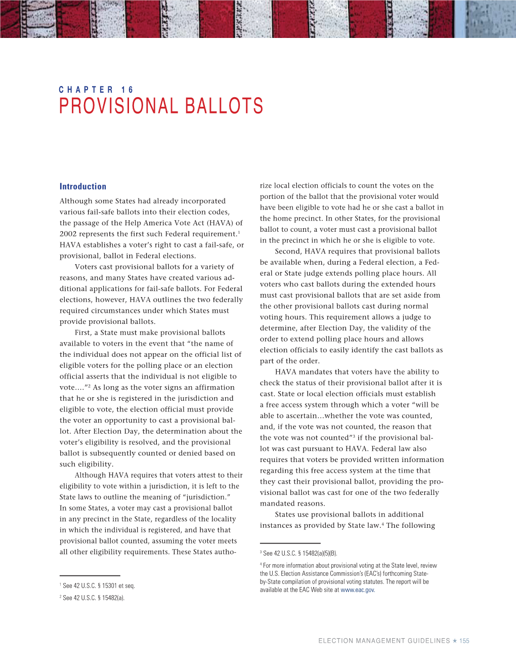 Election Management Guidelines – Provisional Ballots