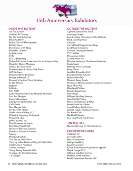 15Th Anniversary Exhibitors