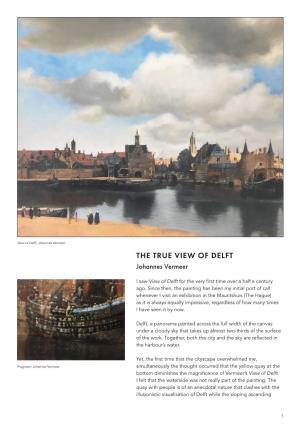 THE TRUE VIEW of DELFT Johannes Vermeer