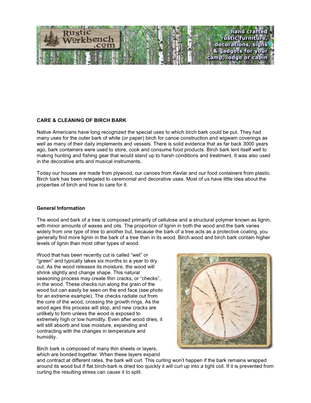 Care and Cleaning of Birch Bark