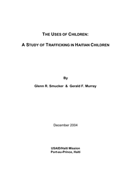 A Study of Trafficking in Haitian Children