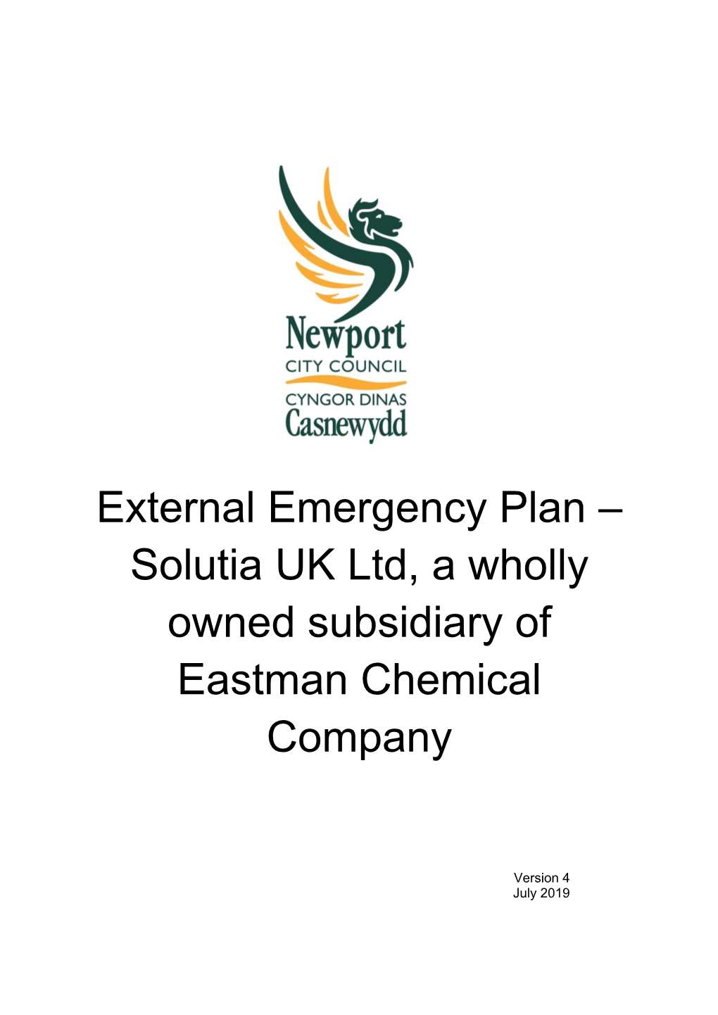 Eastman External Emergency Plan Is Being Implemented