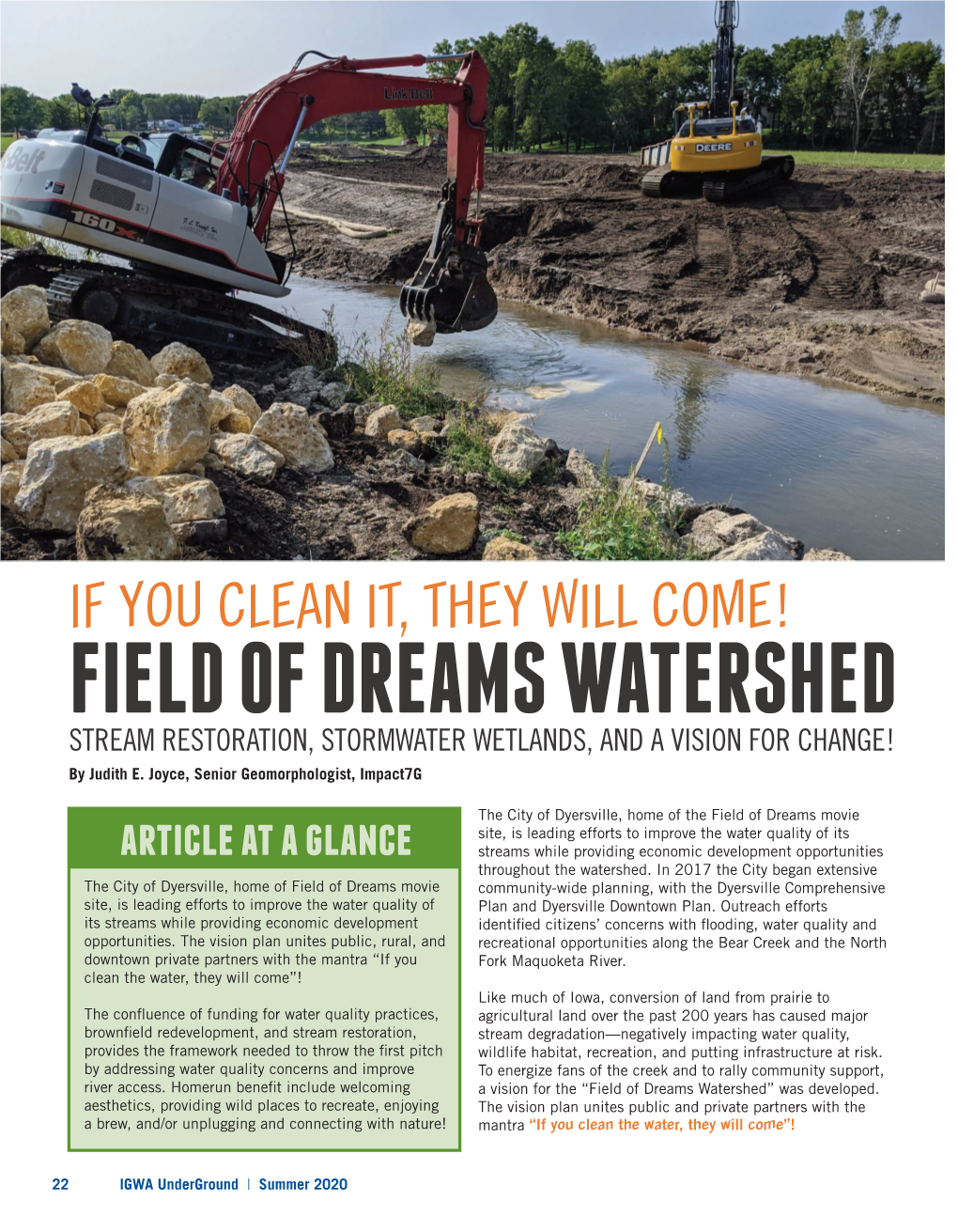 If You Clean It They Will Come! Field of Dreams Watershed